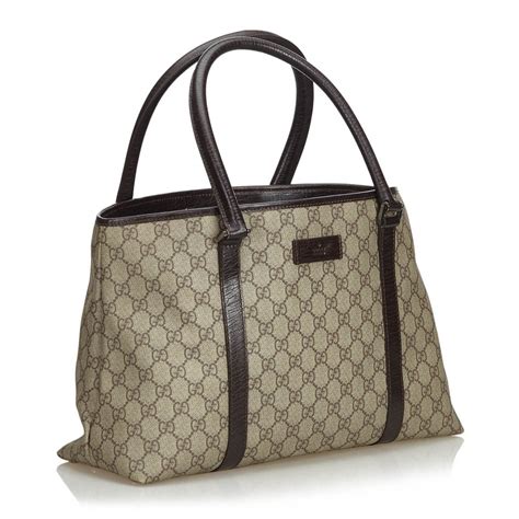 gucci canvas or leather|gucci leather tote bag.